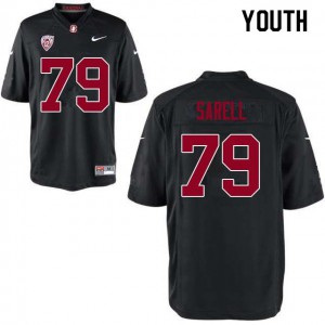 Youth Stanford Cardinal #79 Foster Sarell Black Player Jerseys 375074-405